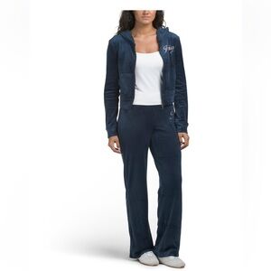 Juicy Couture Deep Blue Velour Jogger Set, size L